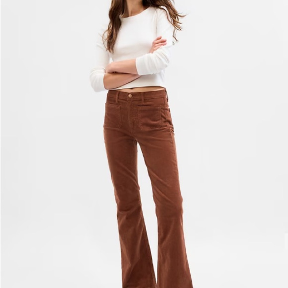 GAP | High-Rise Corduroy Soft Vintage Flare Pants in Rust | Size 2/26S - Picture 4 of 8